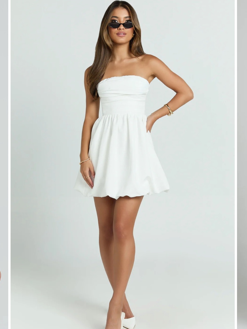 Showpo White Strapless Fit & Flare Mini Dress